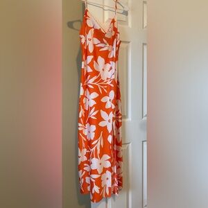 Floral Orange and White Dress